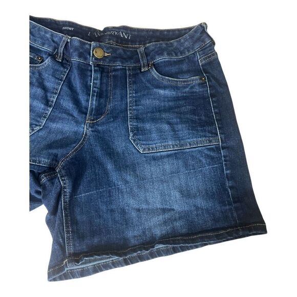 Lane Bryant Bermuda Blue Denim Shorts Size 14 Stretch Zipper Closure Pockets - Picture 4 of 10